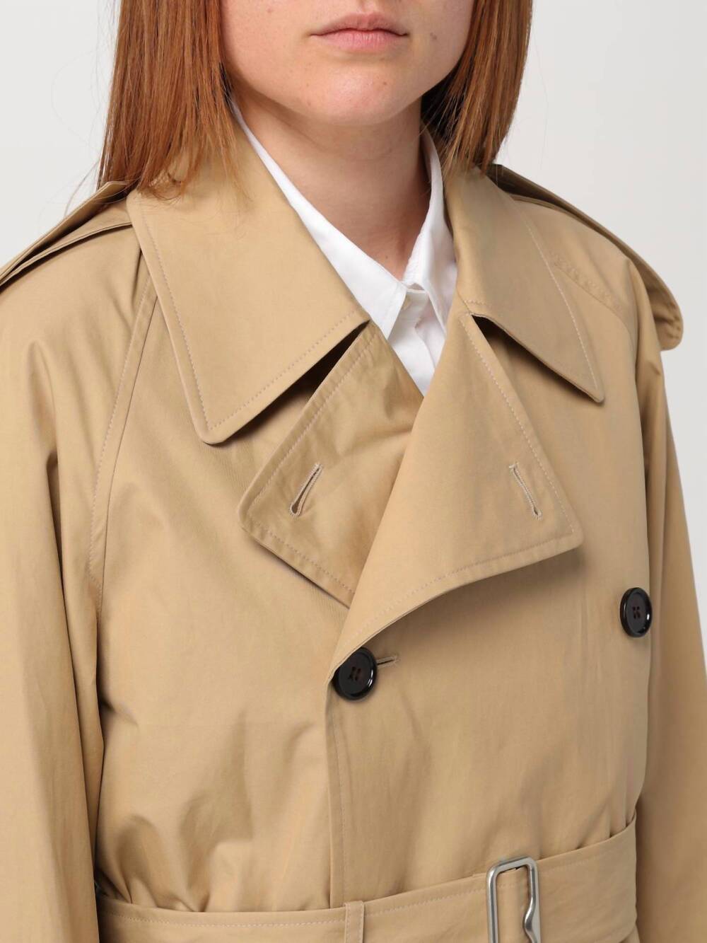 NEW BURBERRY short belted trench coat in flax - Picture 4 of 8